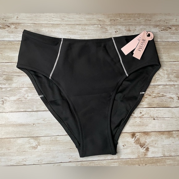 🆕 VICTORIA'S SECRET VS SWIM Sexy Sport Mid-Rise Bikini Bottom XXLARGE 20 Black - Picture 6 of 15